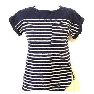 Navy Striped tee with pocket